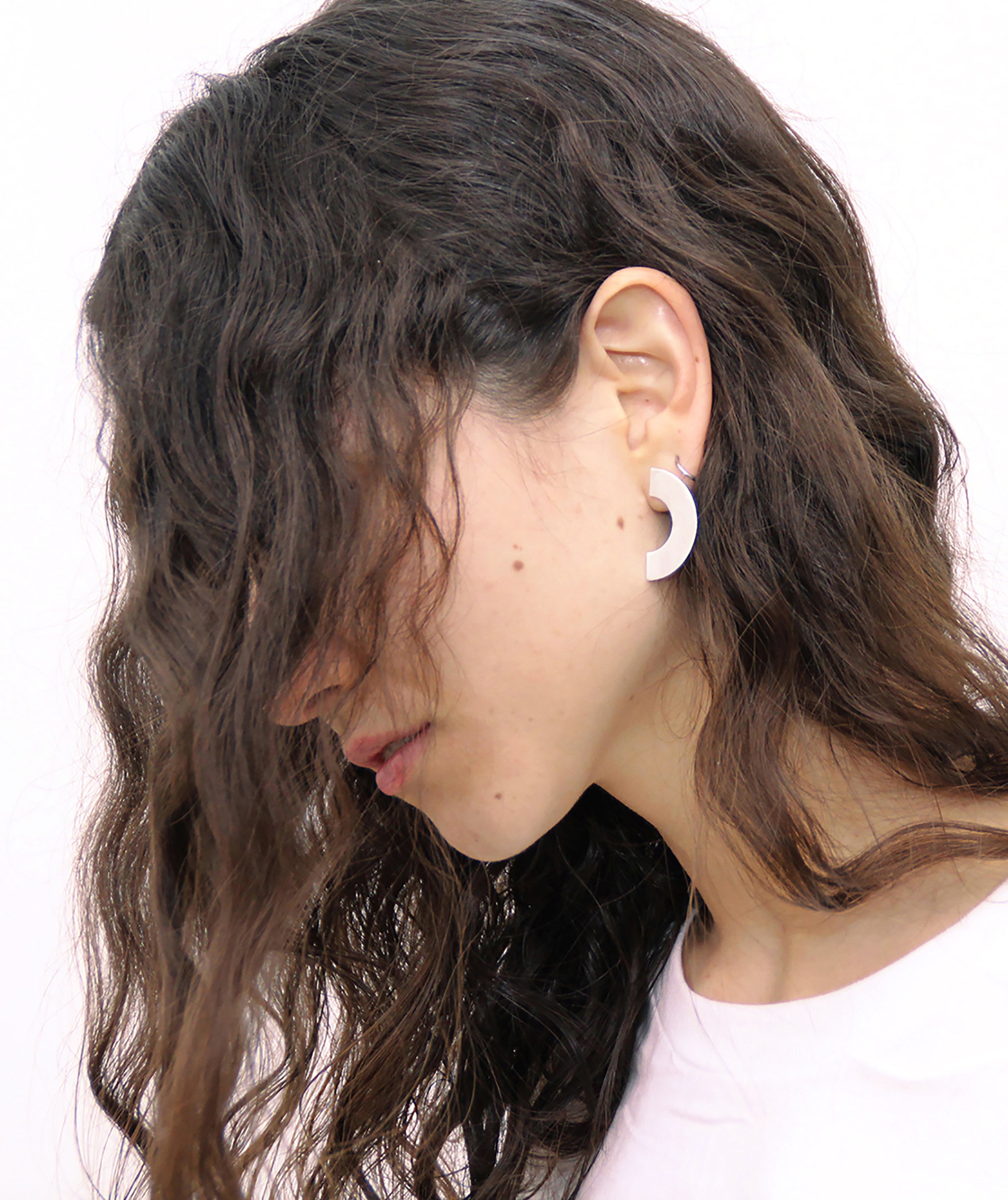 silver moon crescent statement earrings phase brooklyn new york by llayers jewelry men women 
