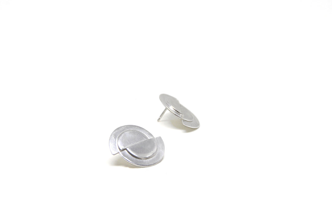 silver moon earrings solaris in new york brookyln by designer llayers jewelry 