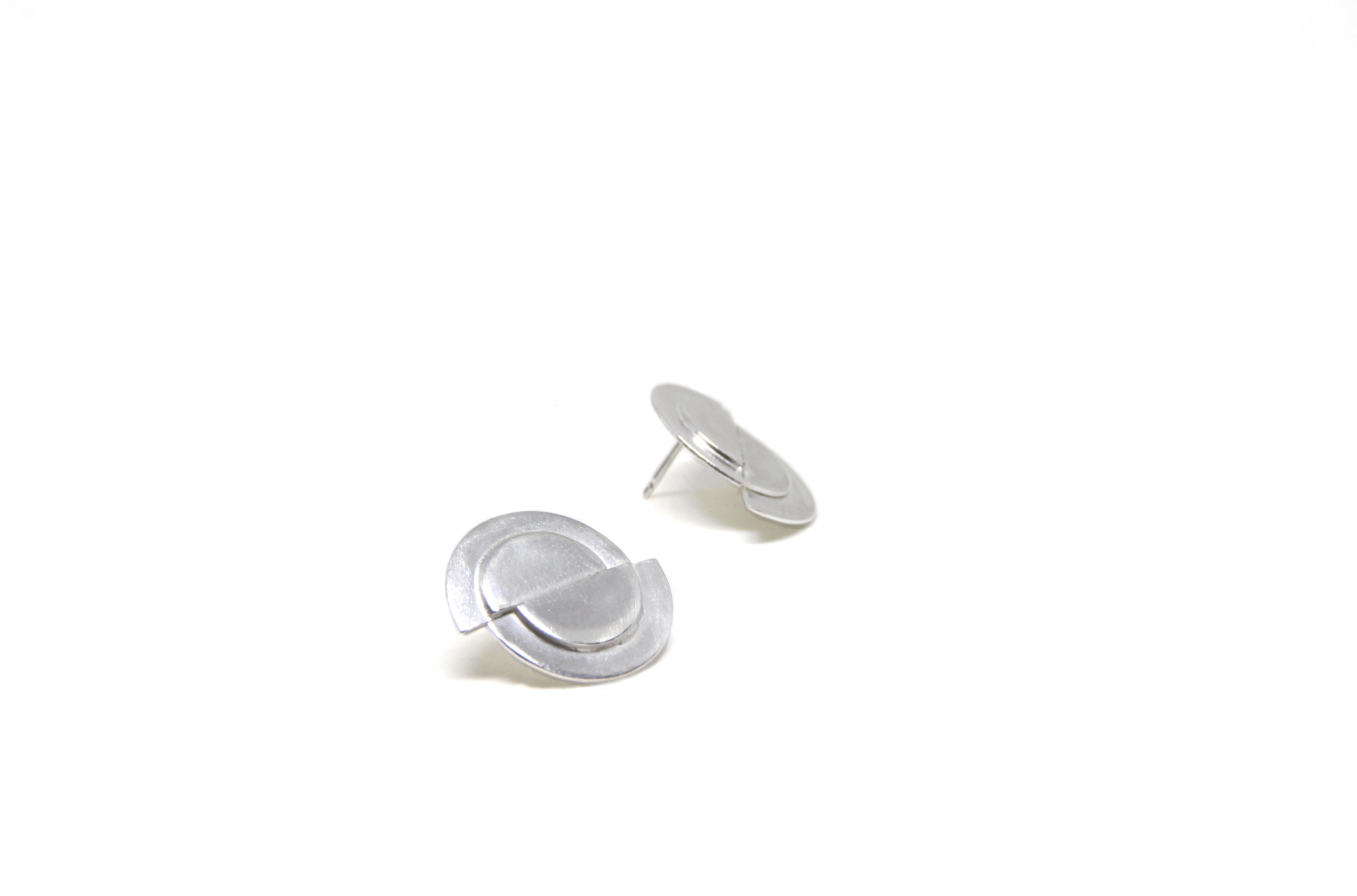 silver moon earrings solaris in new york brookyln by designer llayers jewelry 