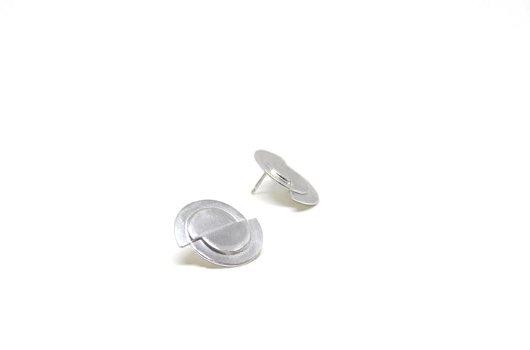 silver moon earrings solaris in new york brookyln by designer llayers jewelry 