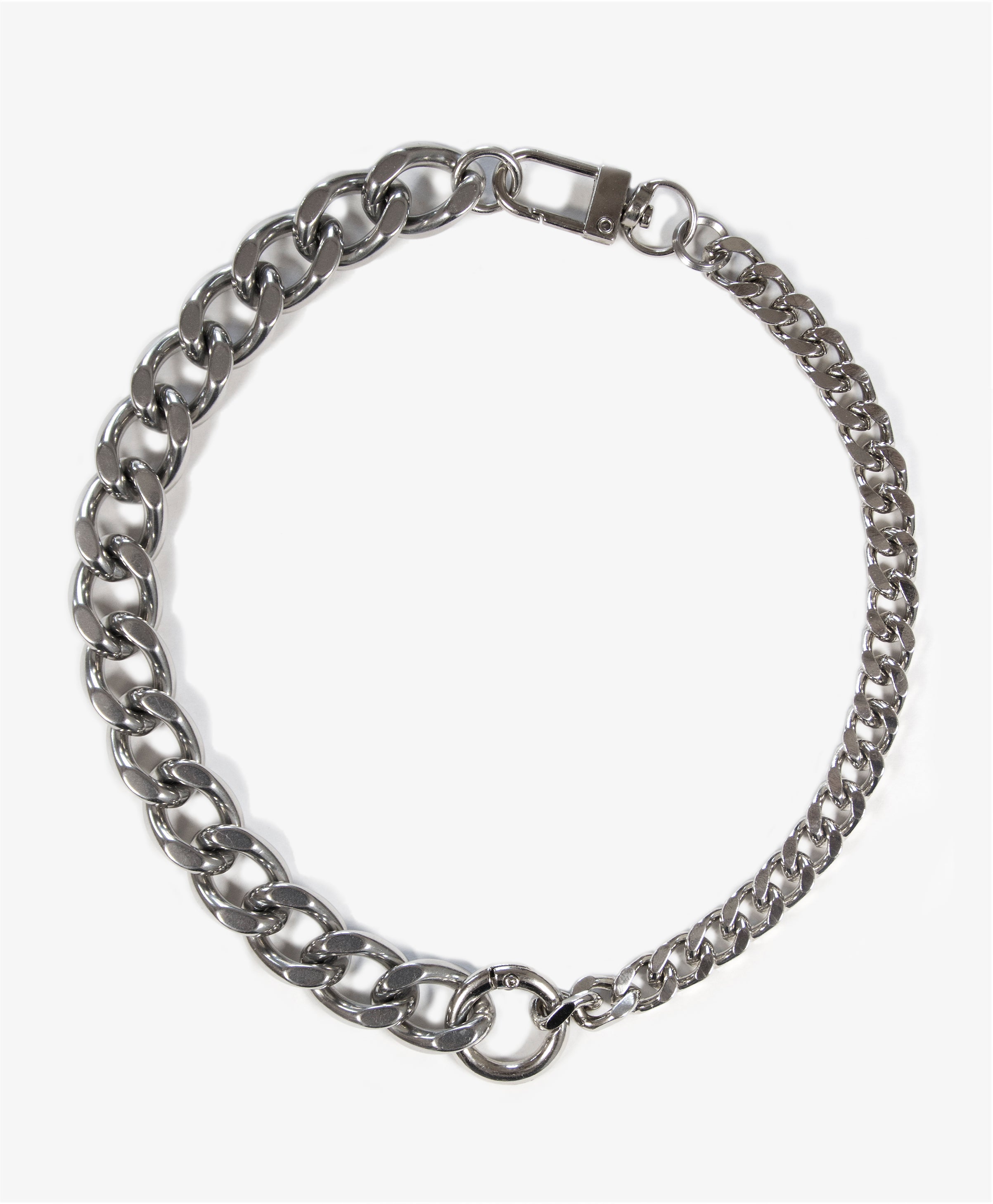 Chunky choker necklace two different chains stainless steel Chunky choker necklace two different chains stainless steel