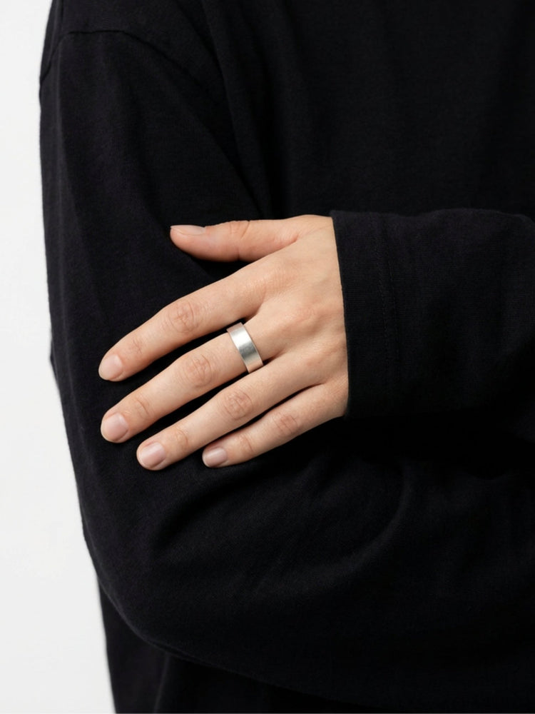 Sterling silver 8mm round ring band. Modern minimalist jewelry made in Brooklyn New York by llayers.