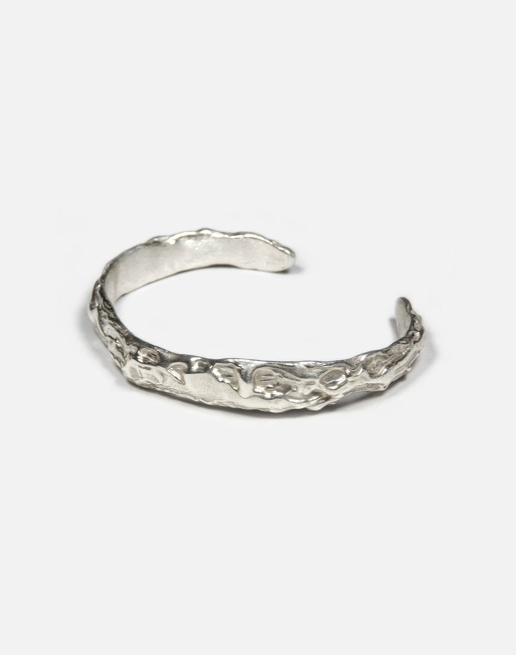 men's sterling silver sculptural molten cuff bracelet in New York