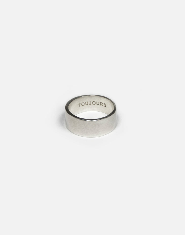 Sterling silver 8mm round ring band. Modern minimalist jewelry made in Brooklyn New York by llayers.