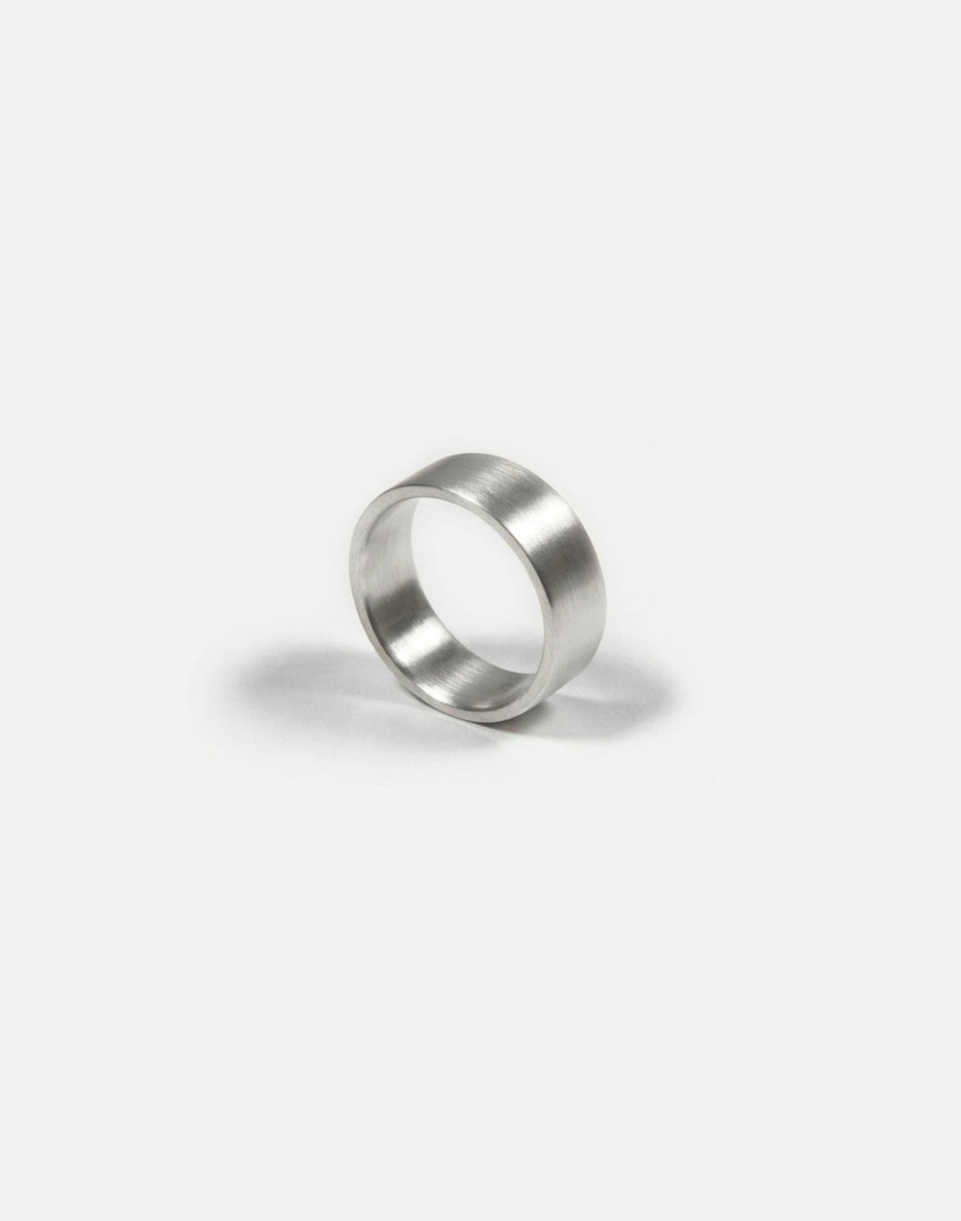 Sterling silver 8mm engraved ring band. Modern minimalist jewelry made in Brooklyn New York by llayers.