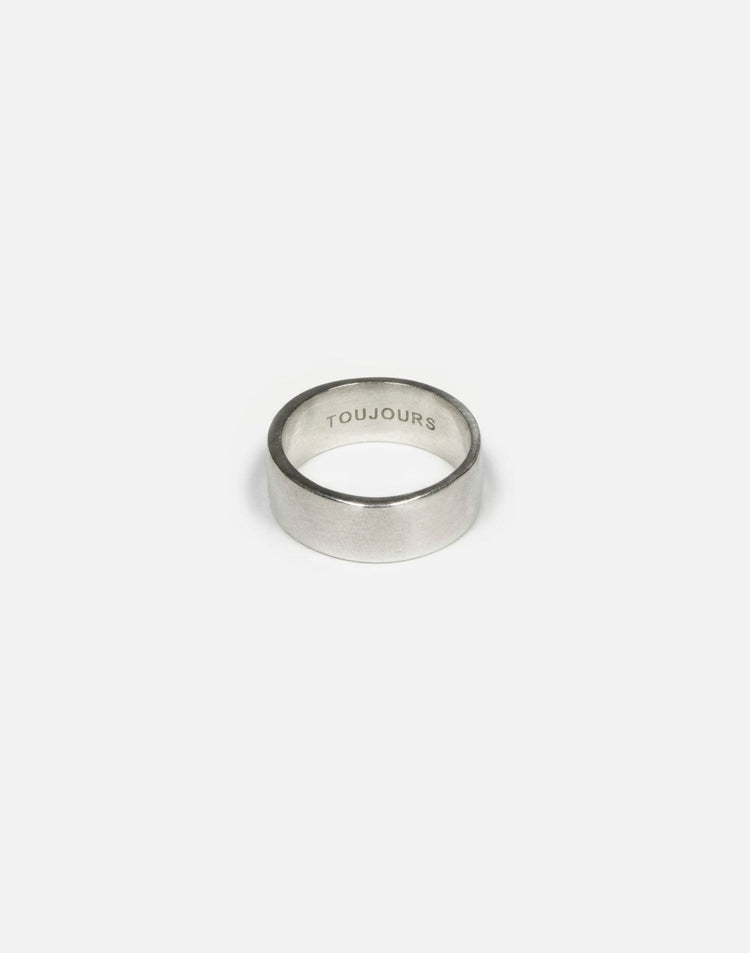 Men's sterling silver 8mm round ring band. Modern minimalist jewelry made in Brooklyn New York by llayers.