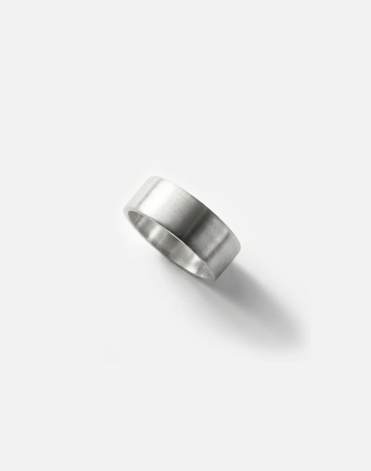 Womens' sterling silver engraved round ring band. Minimalist jewelry made in Brooklyn New York by llayers.