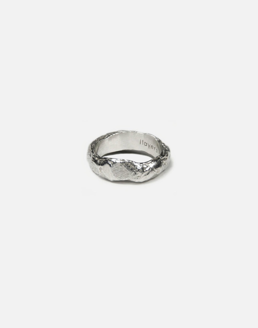 sterling silver textured molten men's and women's ring band made in new york magma by llayers