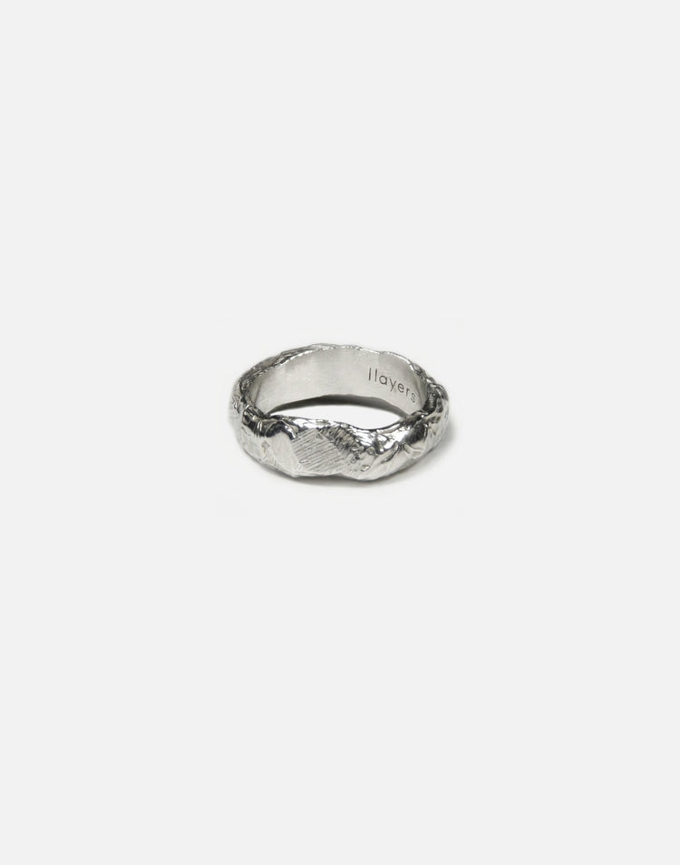 sterling silver textured molten men's and women's ring band made in new york magma by llayers