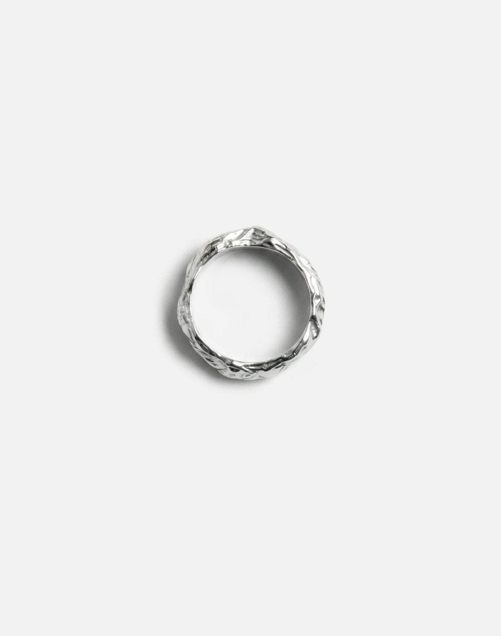 men's sterling silver textured molten ring band made in new york magma by llayers