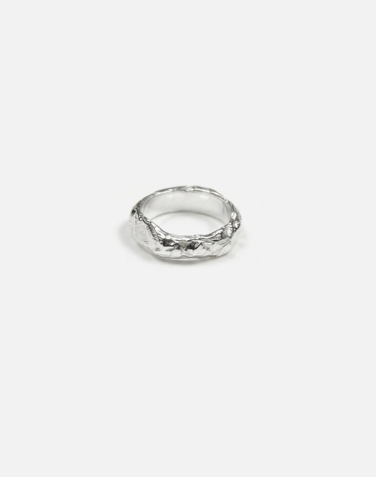 women's sterling silver textured molten ring band made in new york magma by llayers