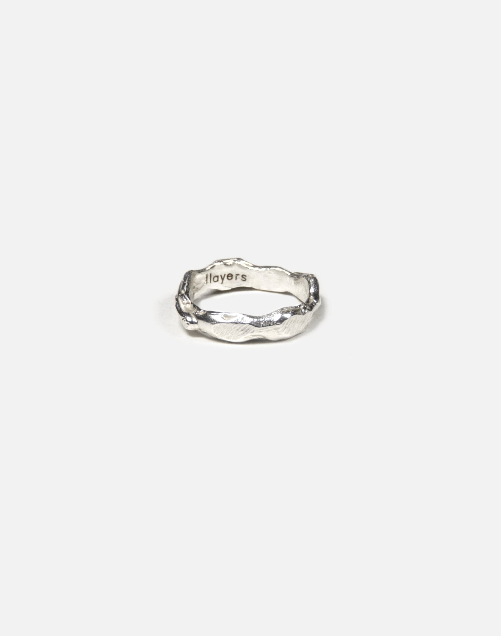 sterling silver thin textured molten ring crafted in new york lava by llayers