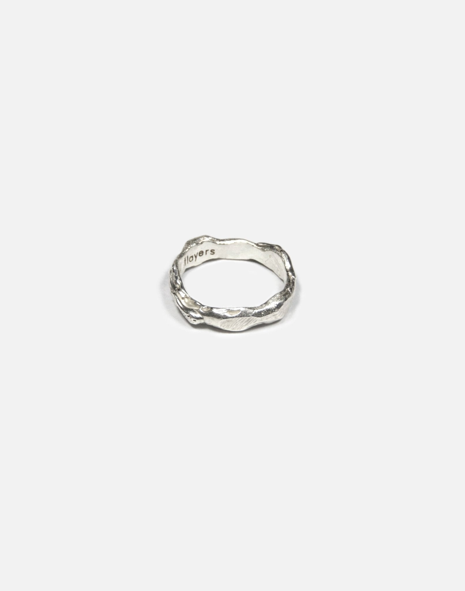 men's sterling silver thin textured molten ring crafted in new york lava by llayers