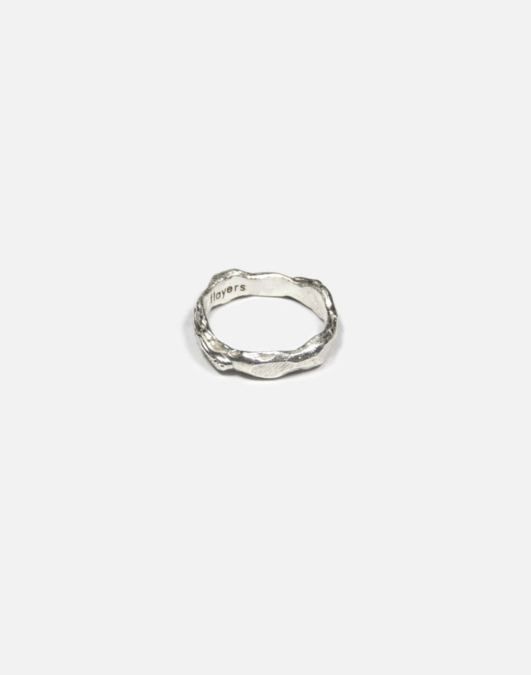 men's sterling silver thin textured molten ring crafted in new york lava by llayers