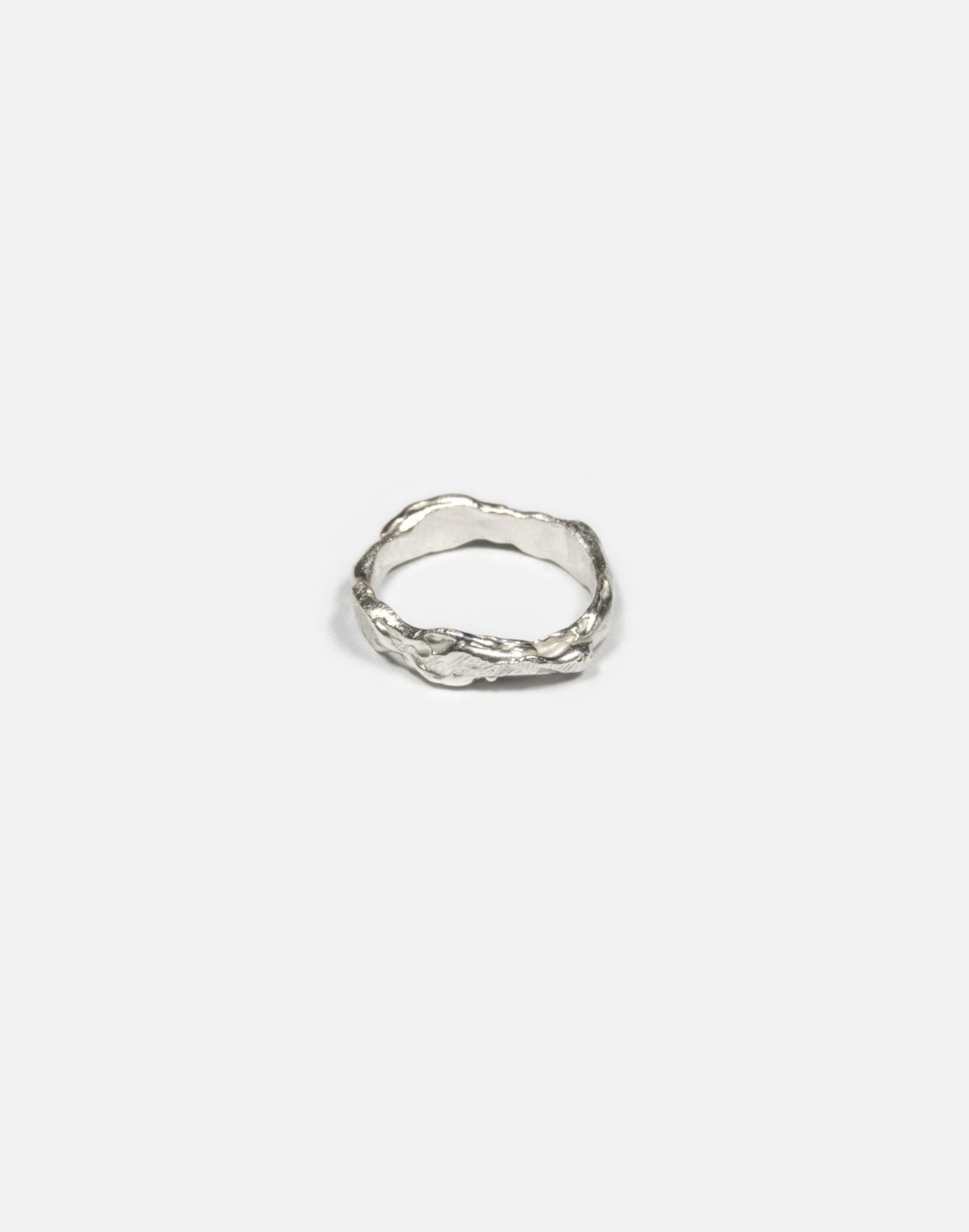 women's sterling silver thin textured molten ring crafted in new york lava by llayers