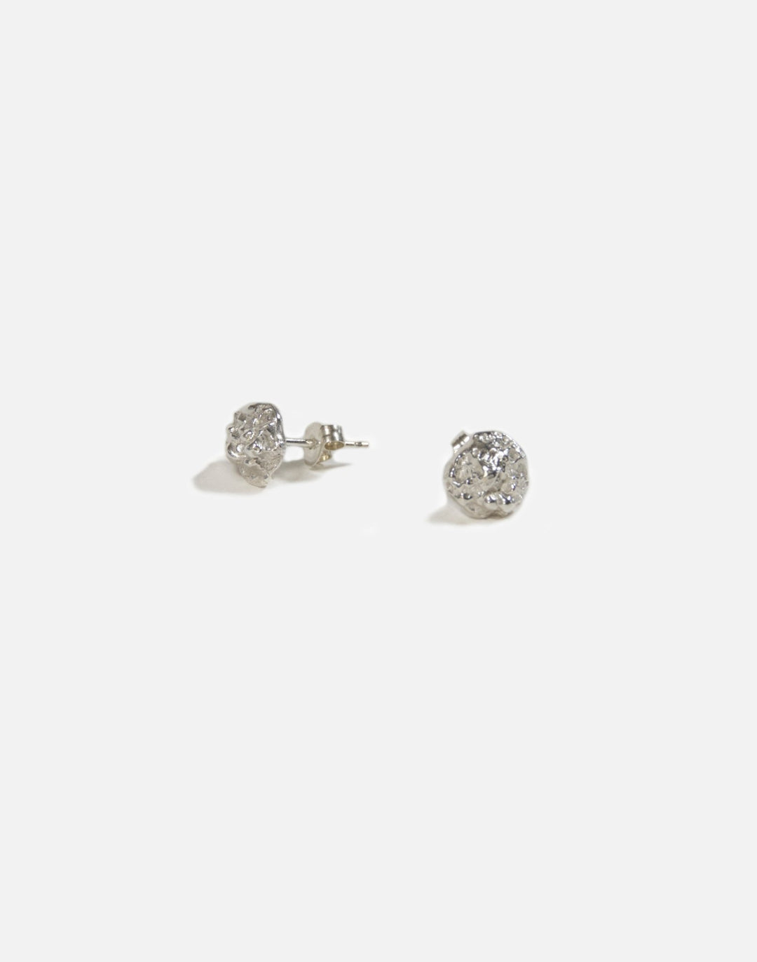 silver textured studs earrings crafted in new york drusy by llayers