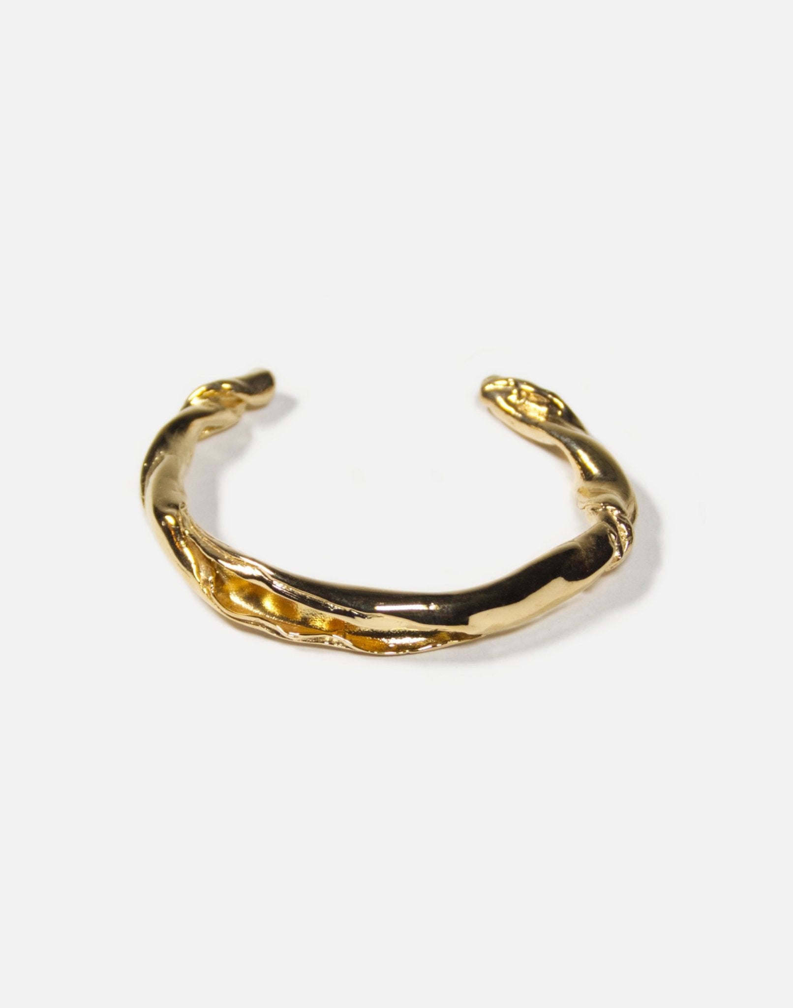 Brass Gold cuff bracelet. Minimalist and modern jewelry made in Brooklyn New York by llayers.