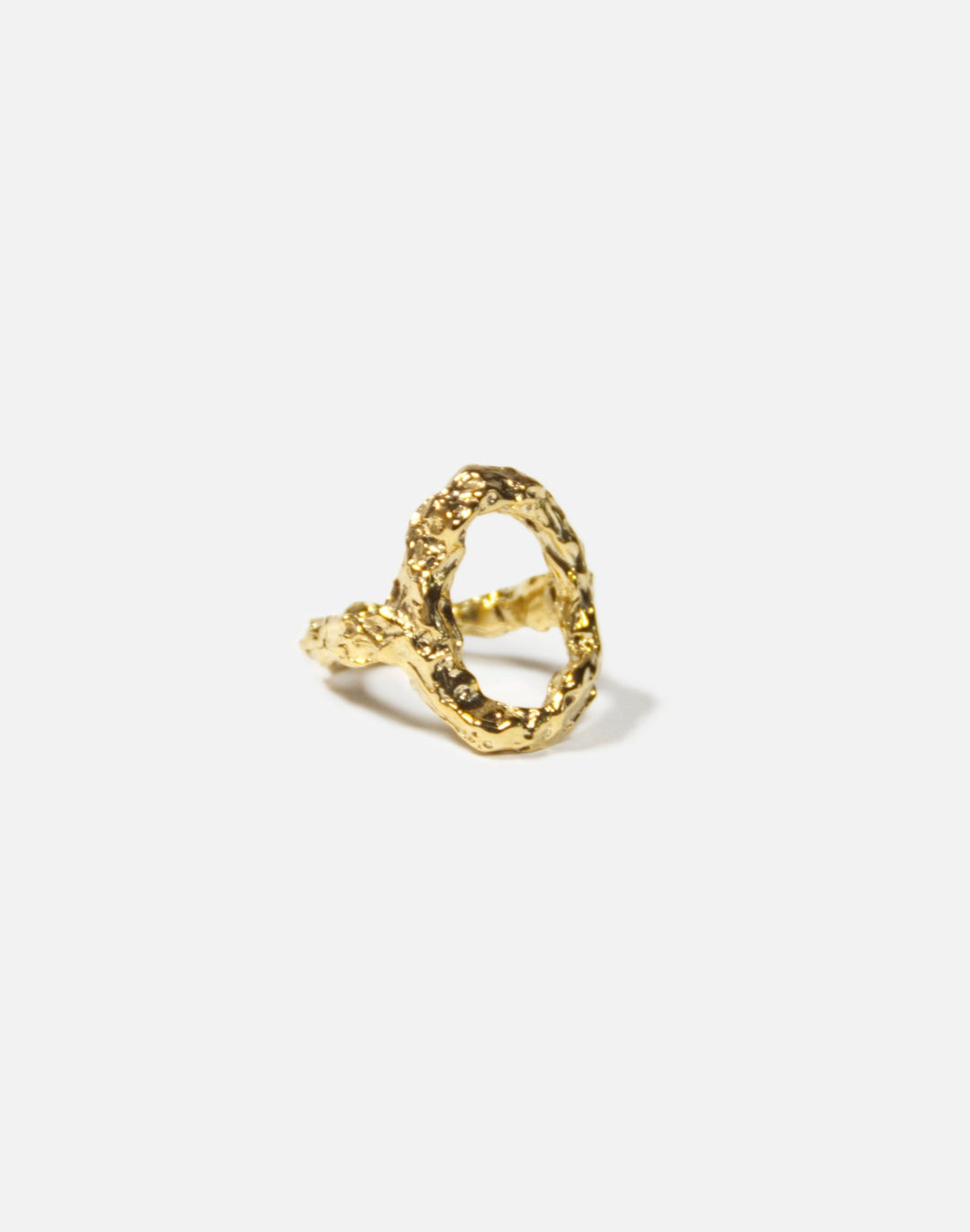 Gold textured ring Luna. Modern minimalist jewelry made in Brooklyn New York llayers.