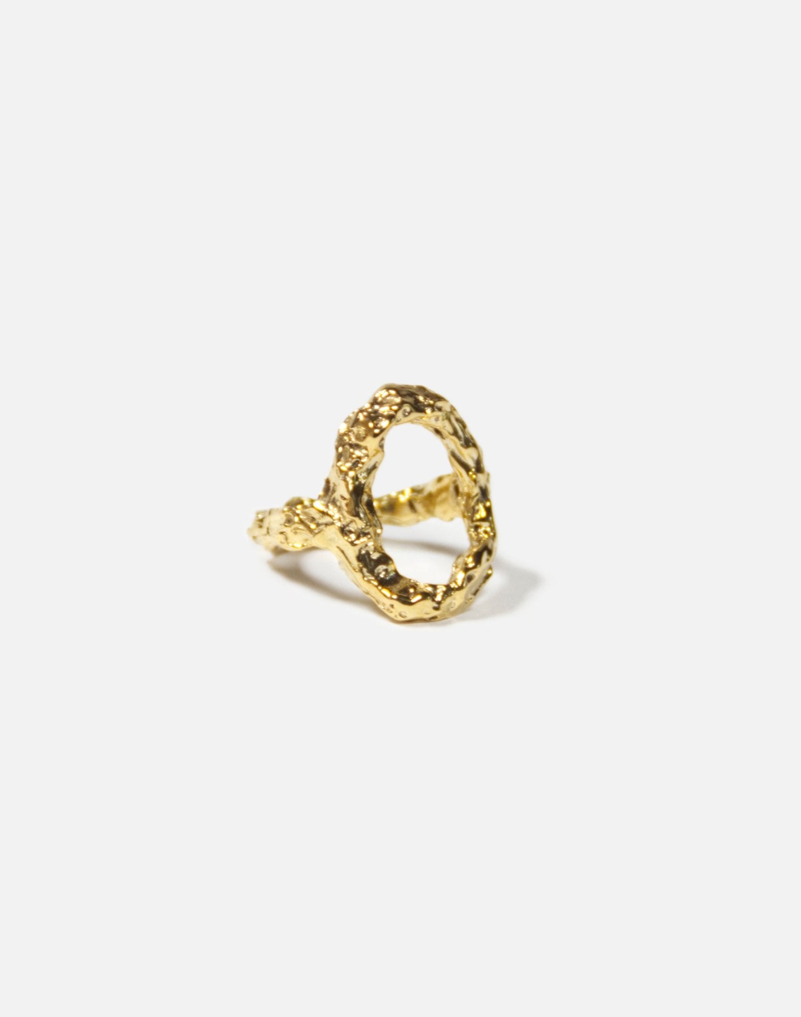 Gold textured ring Luna. Modern minimalist jewelry made in Brooklyn New York llayers.