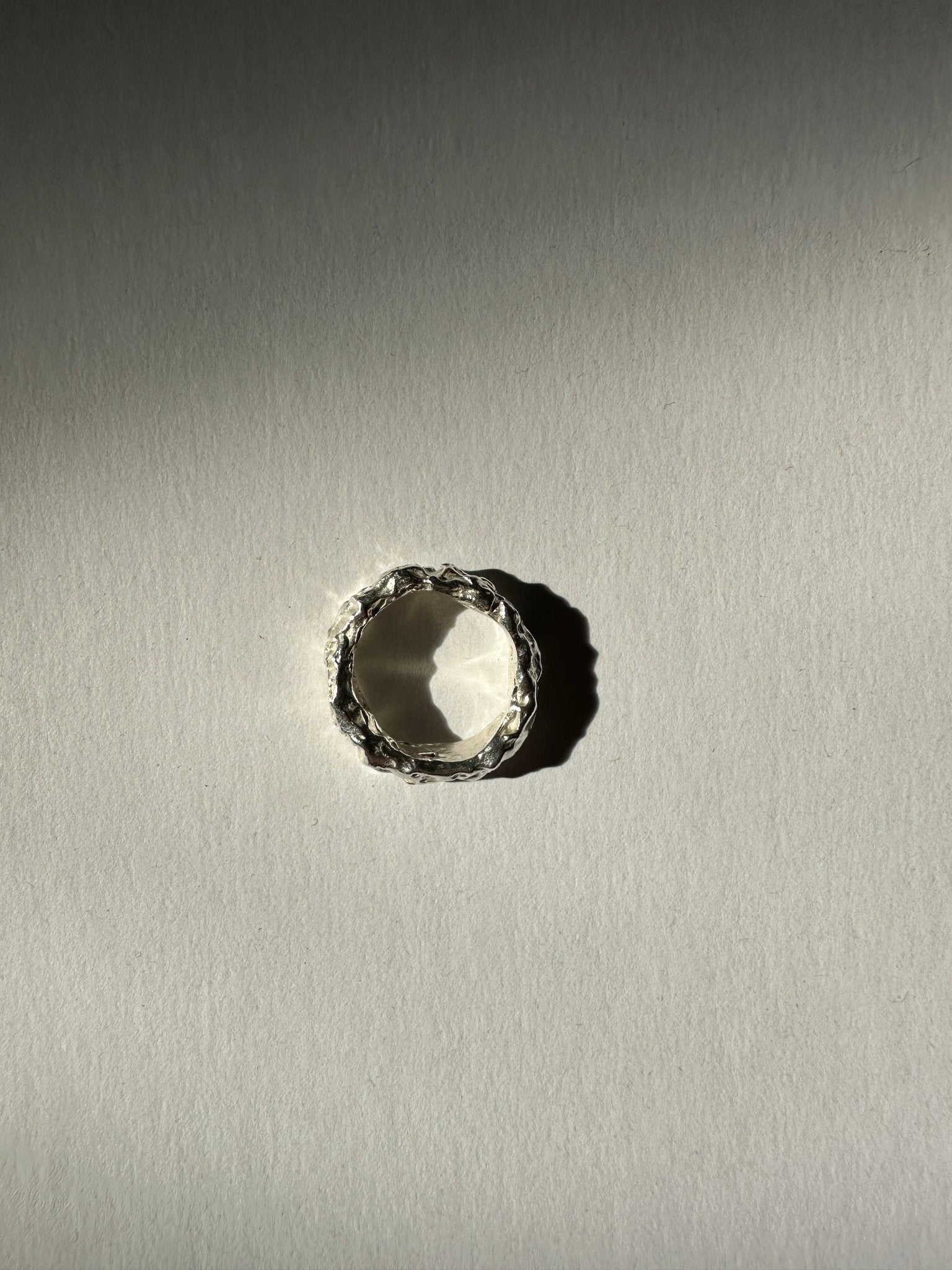 Textured Sterling silver ring. Modern minimalist jewelry made in Brooklyn New York llayers
