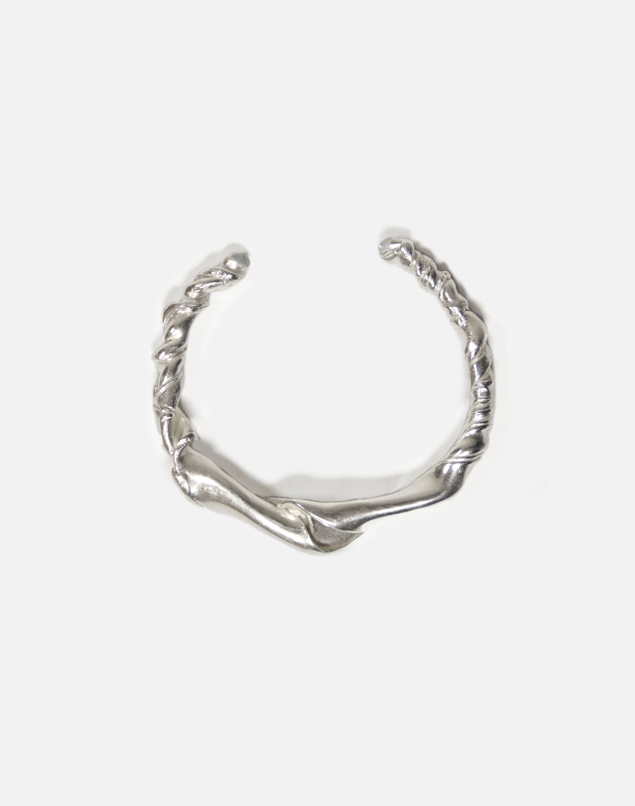 unisex sterling silver twisted wave cuff bracelet jewelry made in Brooklyn New York llayers F3