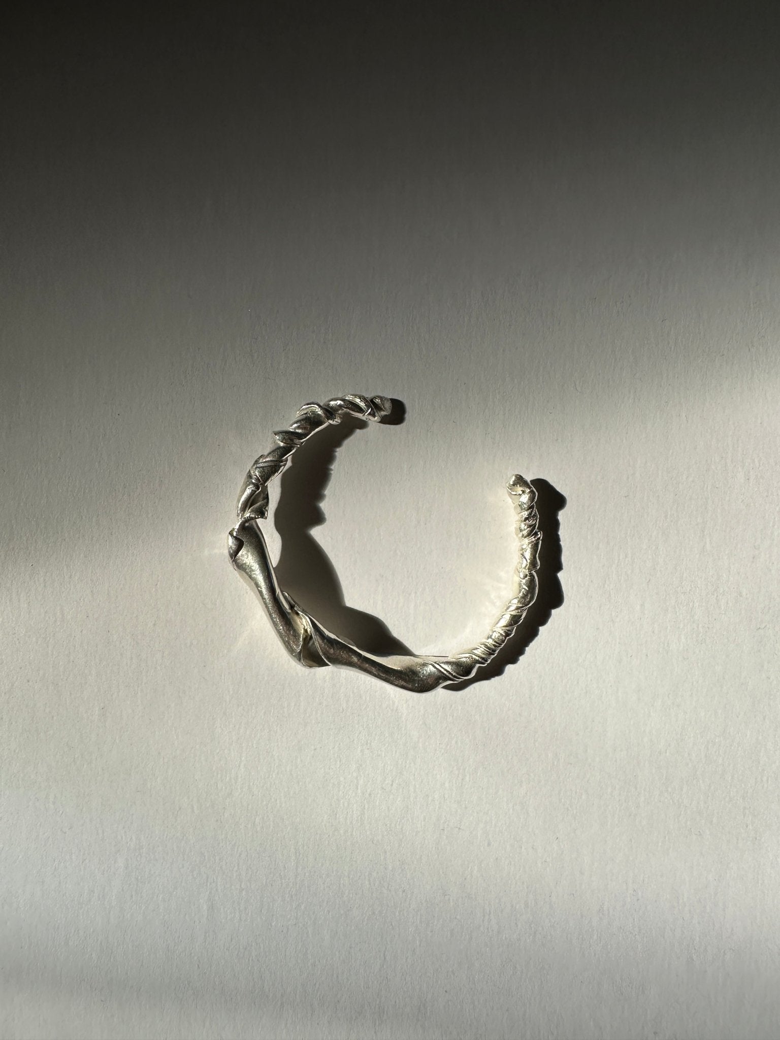 Women silver cuff bracelet. Minimalist and modern jewelry made in Brooklyn New York by llayers.