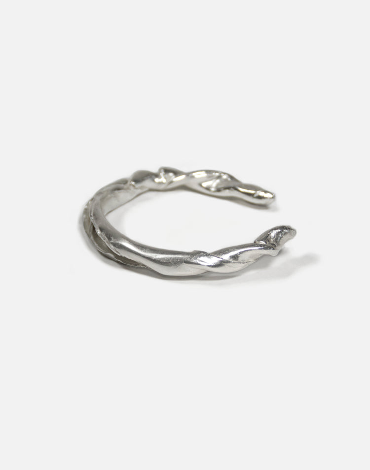 unisex sterling silver twisted weave cuff bracelet jewelry made in Brooklyn New York llayers F2