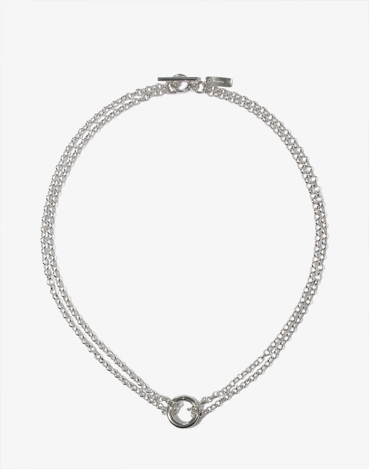 unisex silver chain rings choker necklace  Made In Brookyn New York Unite by minimalist designer llayers jewelry