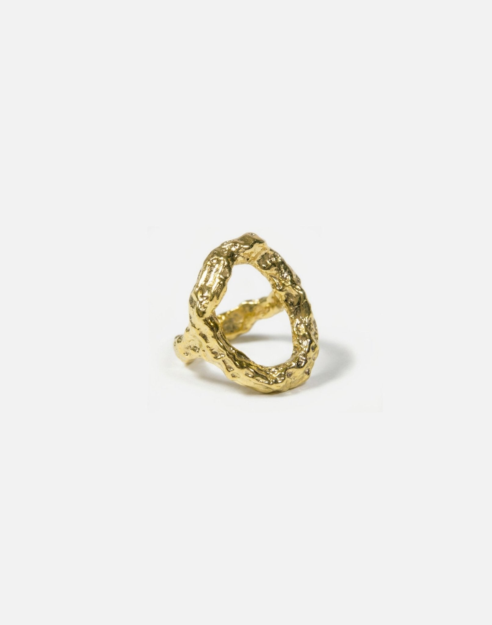 women's gold textured ring Luna. Modern minimalist jewelry made in Brooklyn New York by llayers.