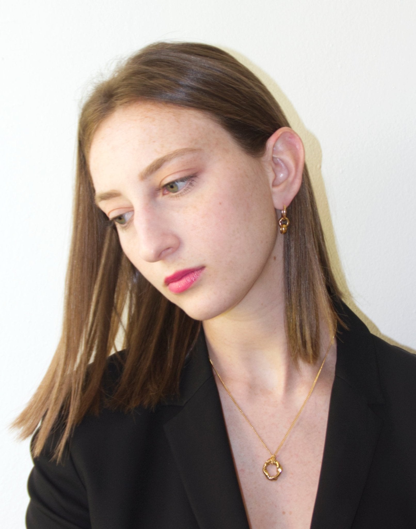 gold hoop earrings minimal infinity in brooklyn new york llayers