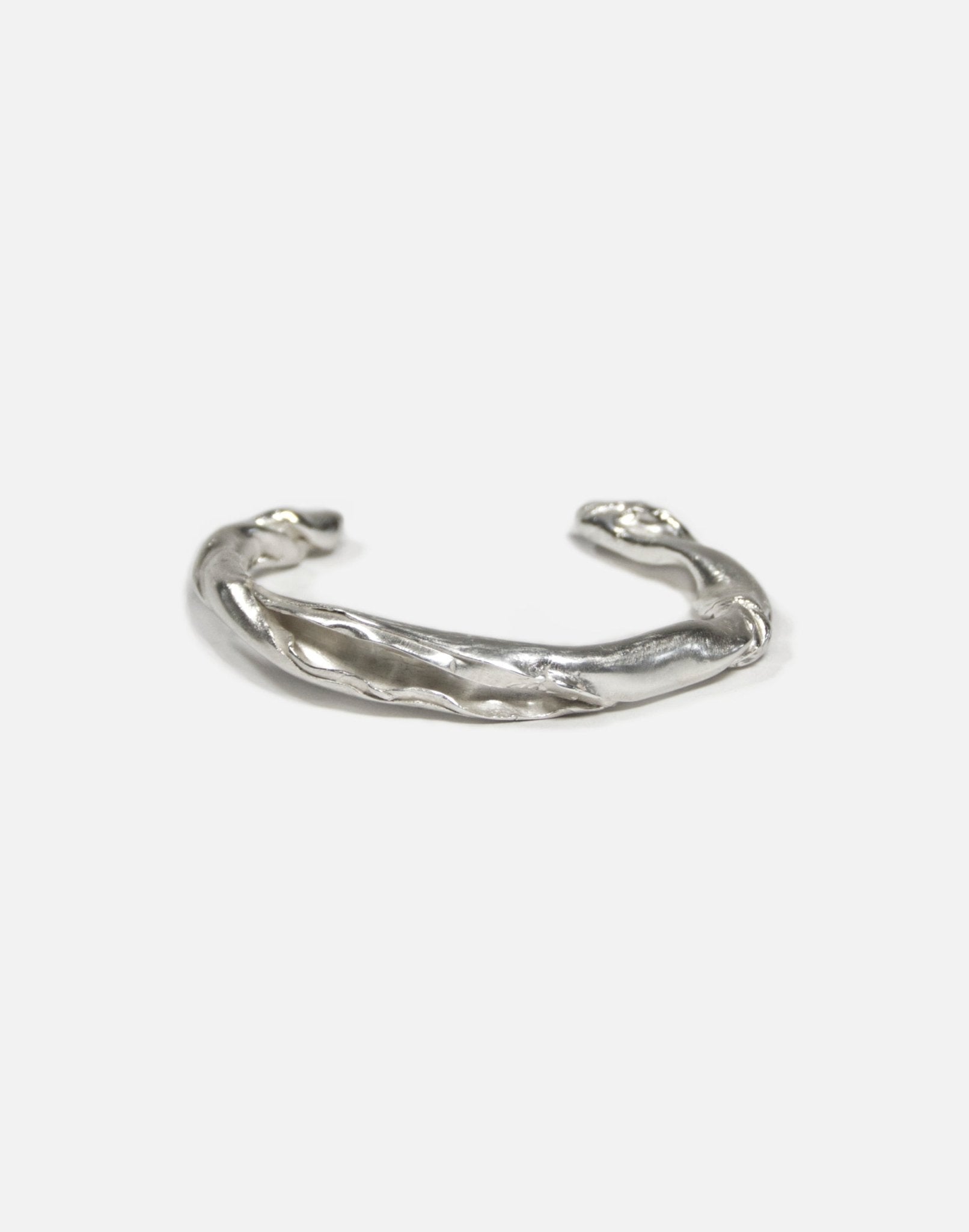 Silver cuff bracelet. Minimalist and modern jewelry made in Brooklyn New York by llayers.