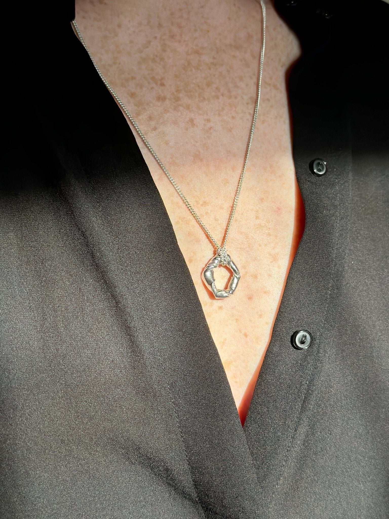 Minimalist Sterling silver pendant necklace. Jewelry made in Brooklyn New York by designer llayers.