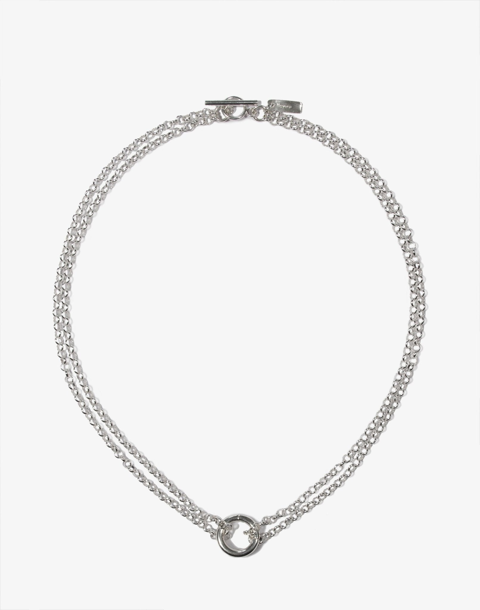 Sterling silver necklace chain loops choker. best minimal jewelry handcrafted In Brooklyn New York by llayers.