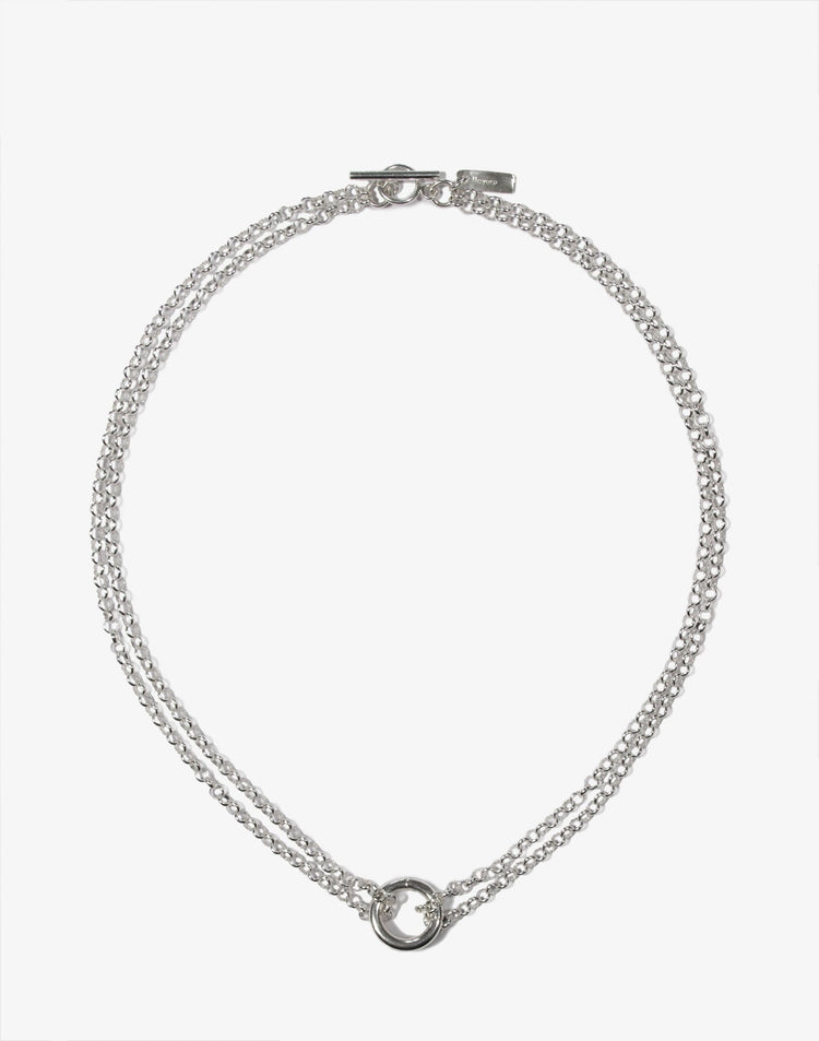 Sterling silver necklace chain loops choker. best minimal jewelry handcrafted In Brooklyn New York by llayers.