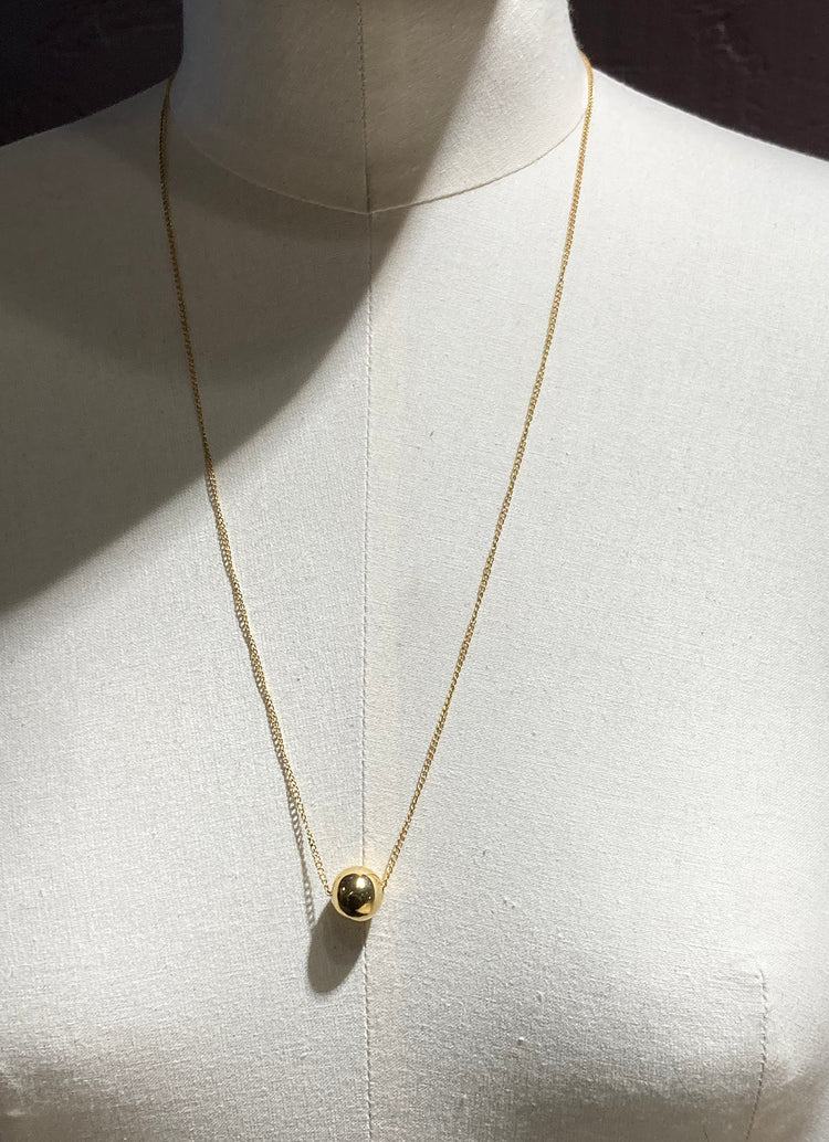 llayers jewelry solar gold necklace with sphere - collier avec boule en or