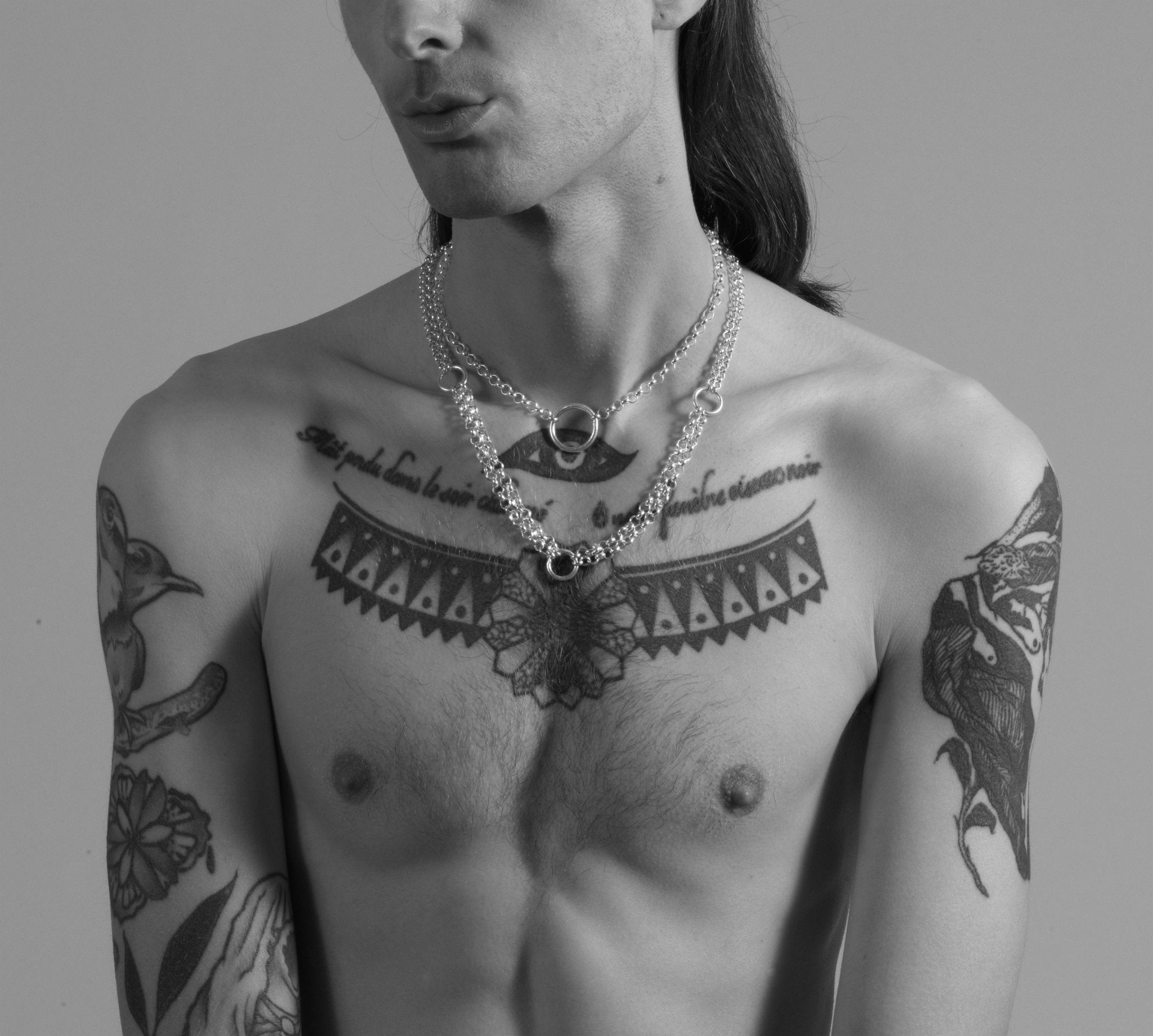 men silver chain choker necklace Made In Brookyn New York
