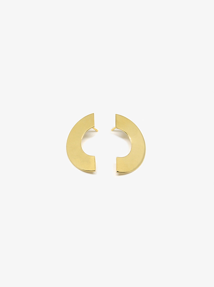 gold moon crescent statement earrings phase brooklyn new york by llayers jewelry men women 