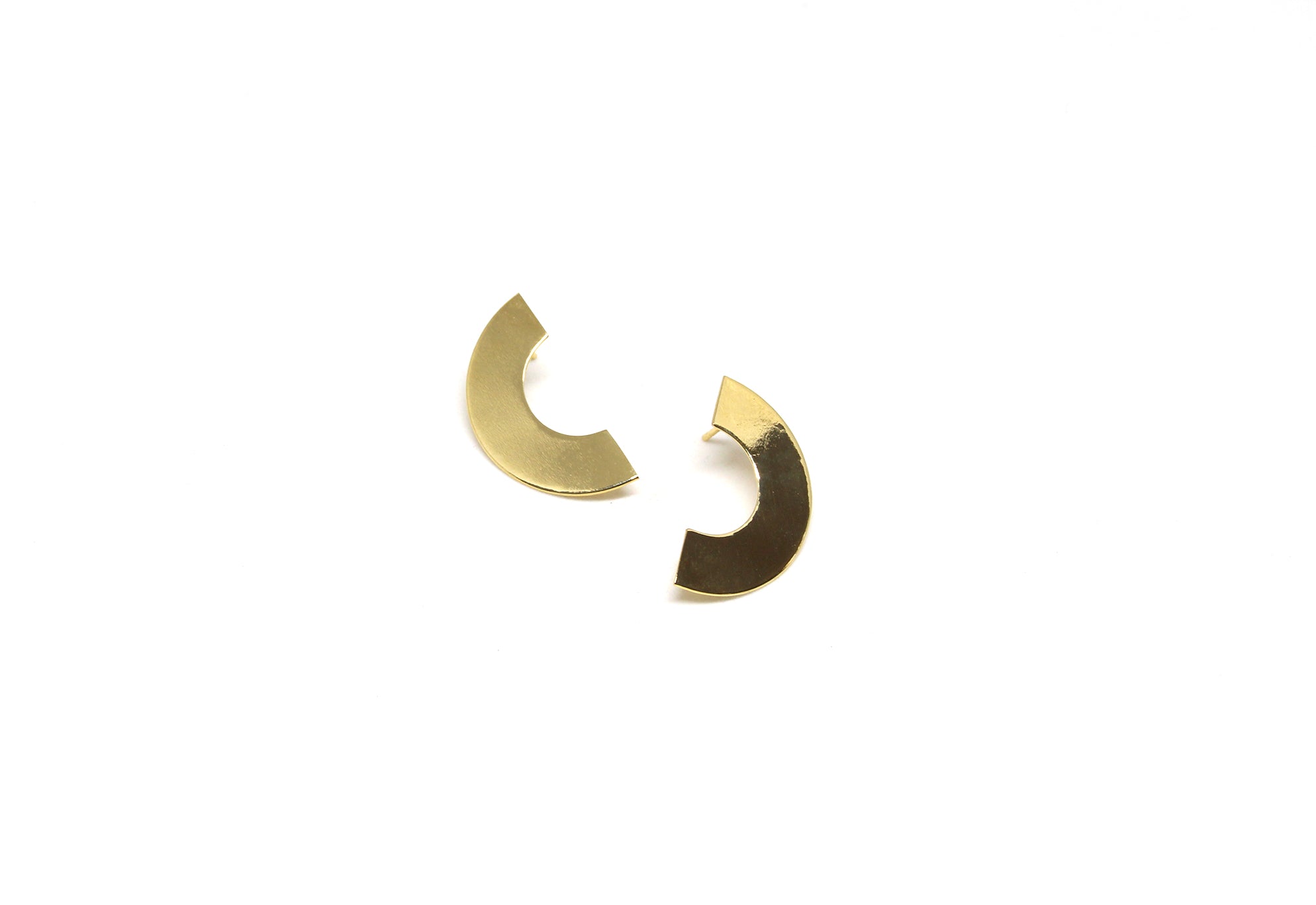 gold moon crescent statement earrings phase brooklyn new york by llayers jewelry men women 