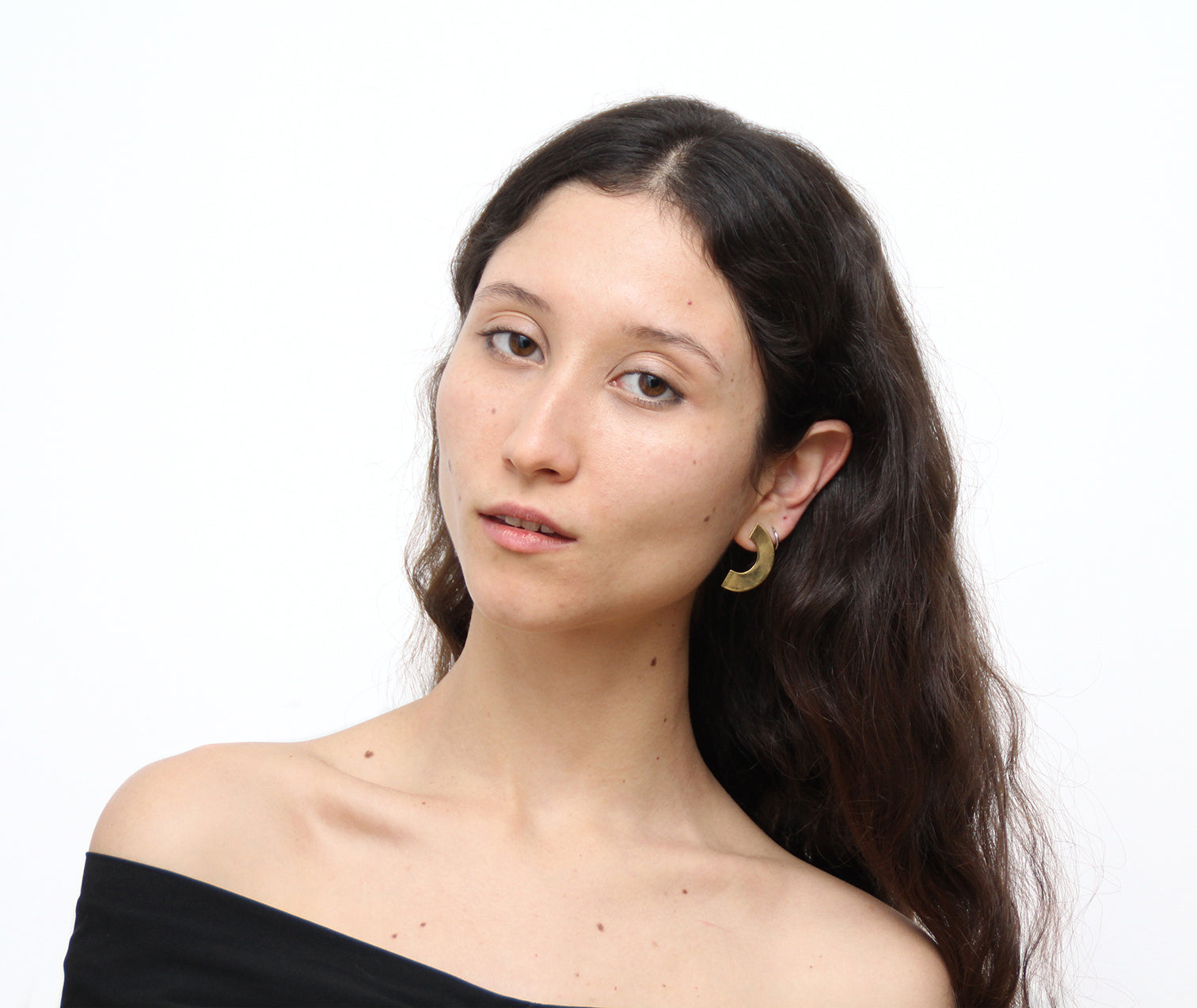 gold moon crescent statement earrings phase brooklyn new york by llayers jewelry men women 