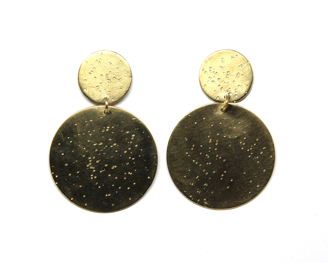 llayers jewelry earrings double meteor textured dangly earrings boucles oreilles pendantes 