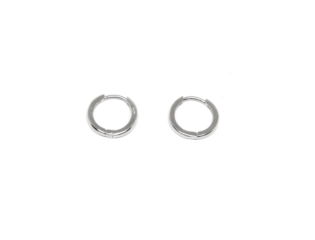 llayers jewelry cross symbol silver hoops earrings- boucles d'oreilles anneaux créoles avec symbole petite croix en argent