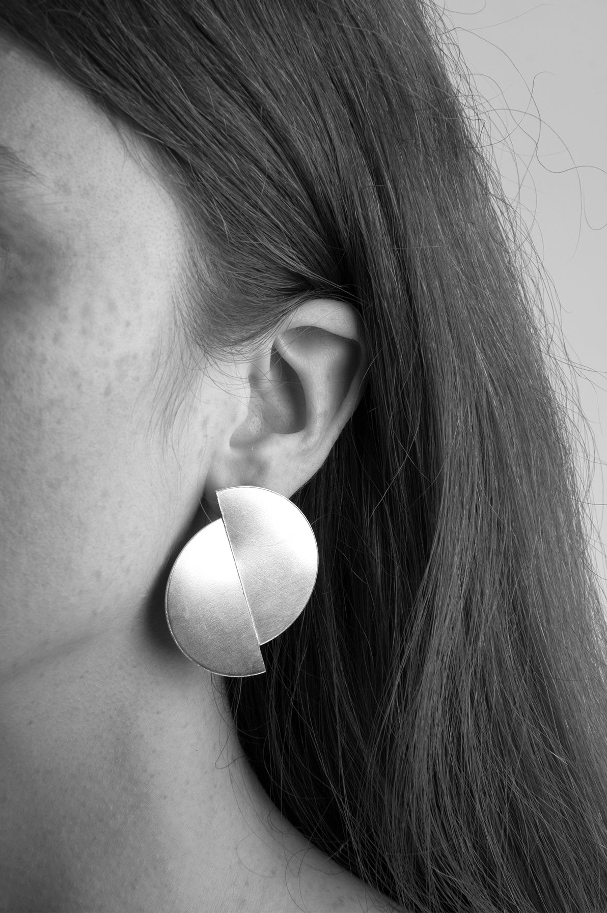 llayers jewelry oversize earrings fusion+ silver offset circles art deco made in france 