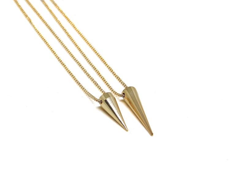 llayers jewelry necklace gold punk spike collier pointe or a