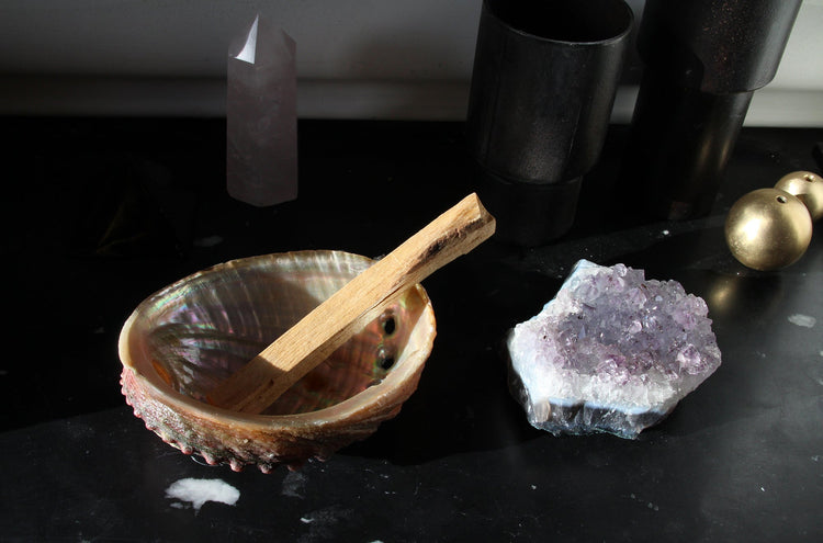 llayers kit Coquille d'ormeau et palo santo rituels cristaux méditation