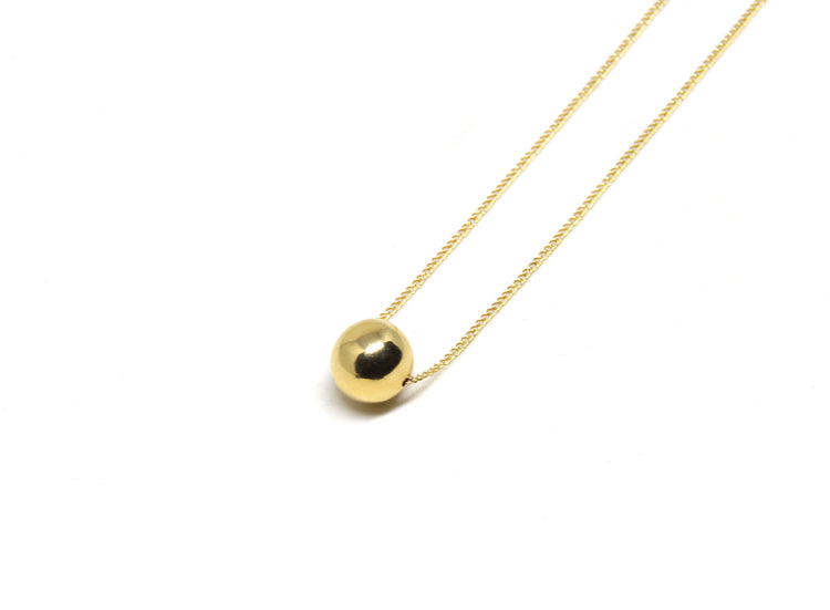 llayers jewelry solar gold necklace with sphere - collier avec boule en or