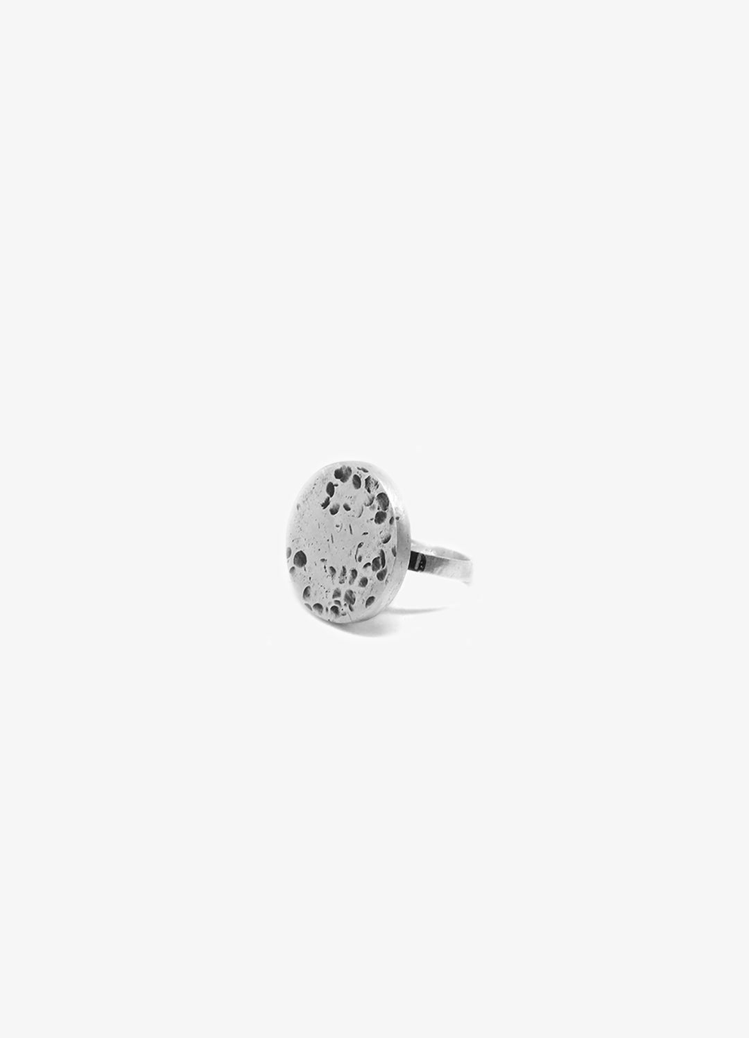 llayers jewelry ring mercury silver textured bague lunaire argent minimale made in france
