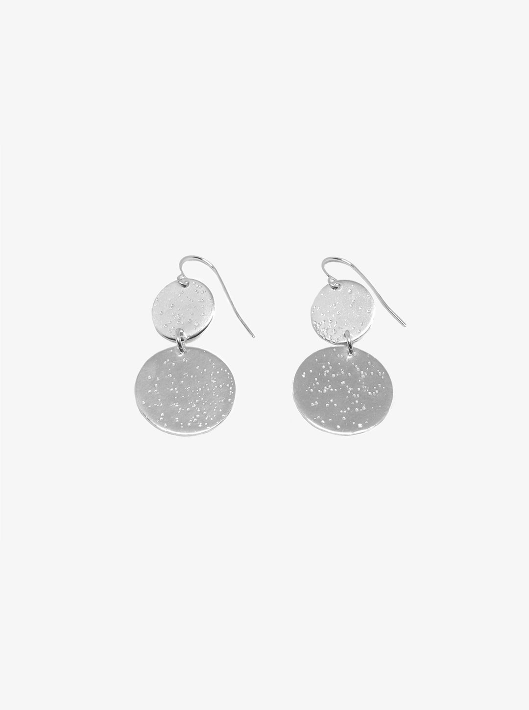 llayers dangly moon texture earrings silver new york brooklyn