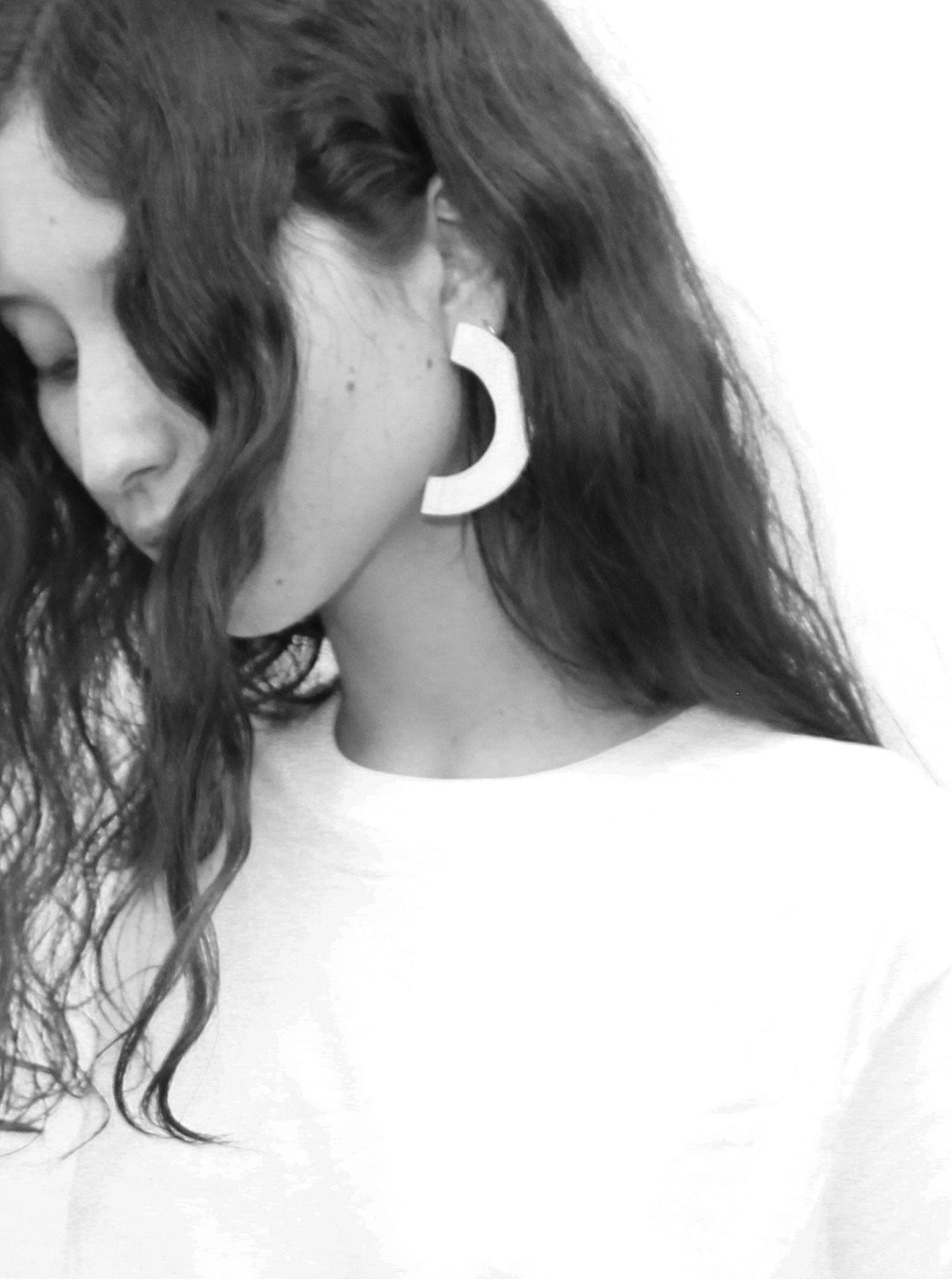 llayers jewelry silver moon earrings phase+ statement jewelry In New York Brooklyn
