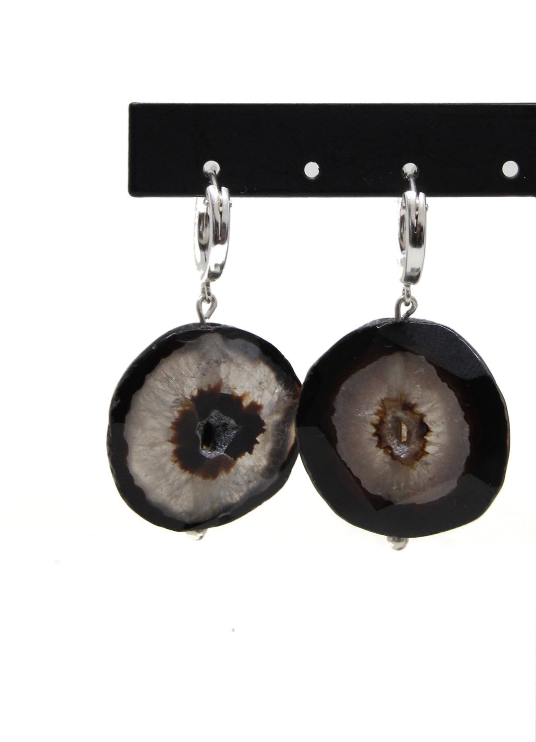 llayers jewelry earrings black agate bijoux  boucles d'oreilles agate noire lithothérapie talisman