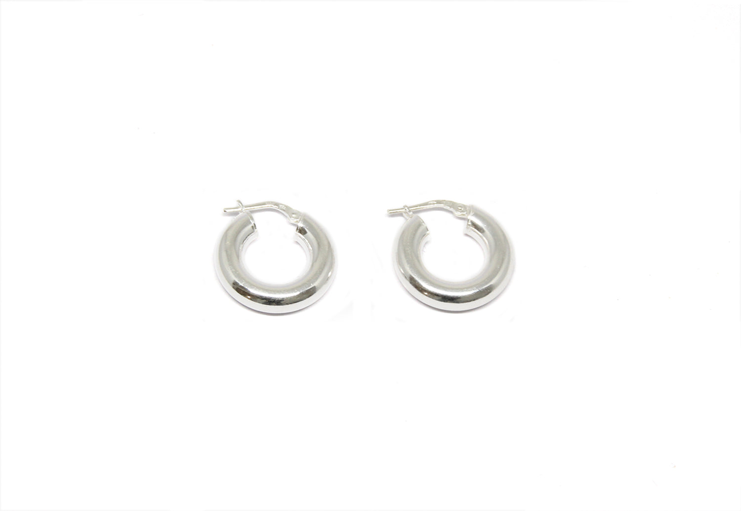 llayers Boucles d'oreilles créoles en argent épais silver bold hoop earrings 